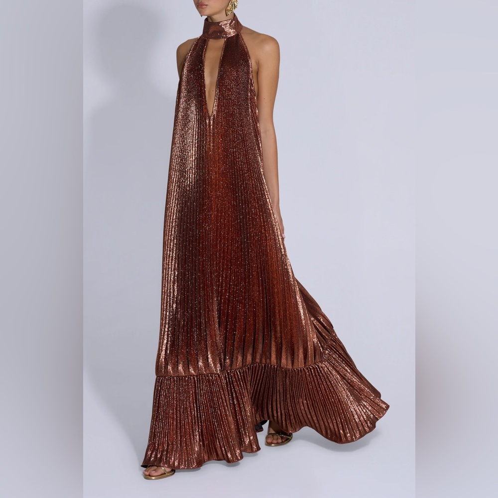 L’IDEE LIBERTIE GOWN - BRONZE GLITTER NWT US SIZE S/4 - Picture 2 of 3